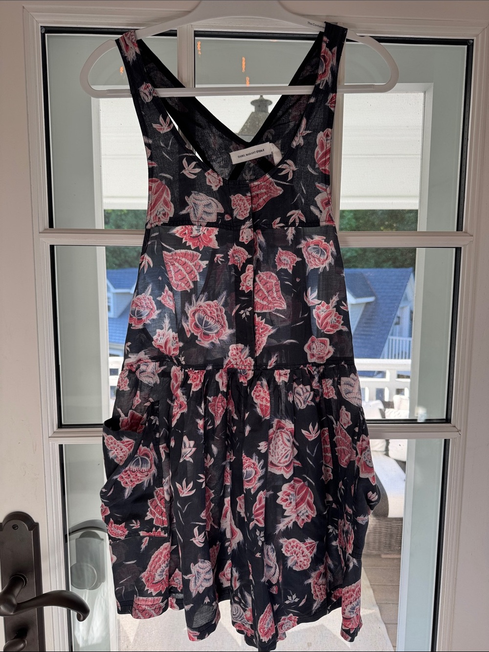 Isabel Marant Floral Black and Pink Sleeveless Dress